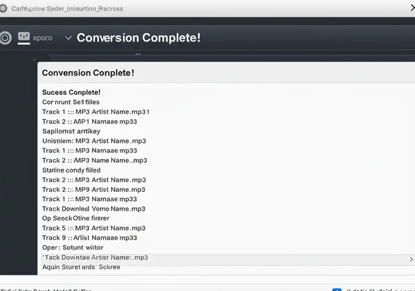 Conversión completa, mostrando enlaces de descarga individuales para los MP3.