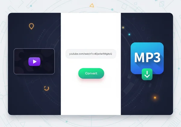 Interfaz del convertidor MP3 online que muestra la conversión de video a audio
