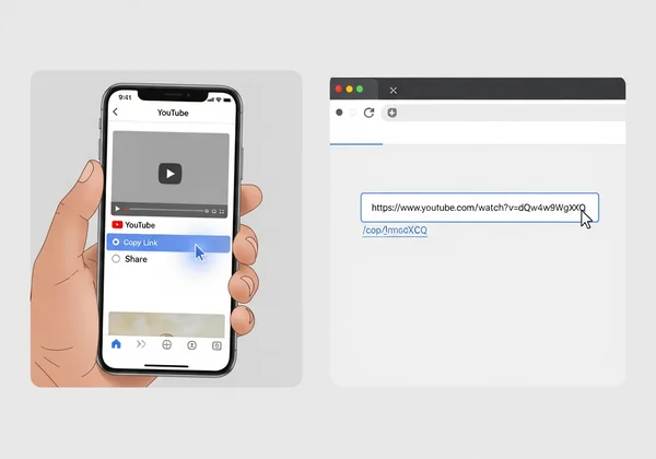 Pasos para pegar el enlace de YouTube Shorts en el convertidor