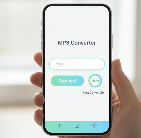 Clean, fast mobile MP3 converter web interface