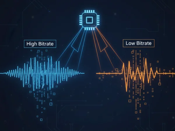 Visualizando el impacto del bitrate en los datos de audio