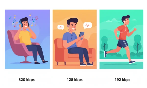 Diferentes bitrates de audio para varios casos de uso